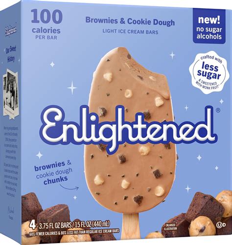 Amazon.com: Enlightened Brownies & Cookie Dough Light Ice Cream Bars ...