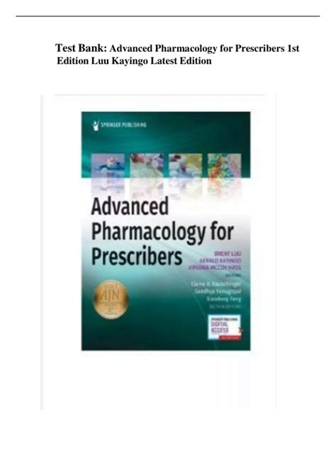 Test Bank Advanced Pharmacology for Prescribers 1st Edition Luu Kayingo Latest Edition ...