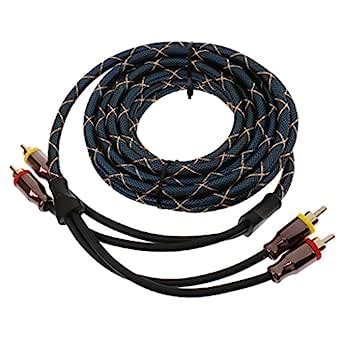 MagiDeal 4.5m Car Audio Stereo Amplifier Speaker RCA Interconnect Cable ...