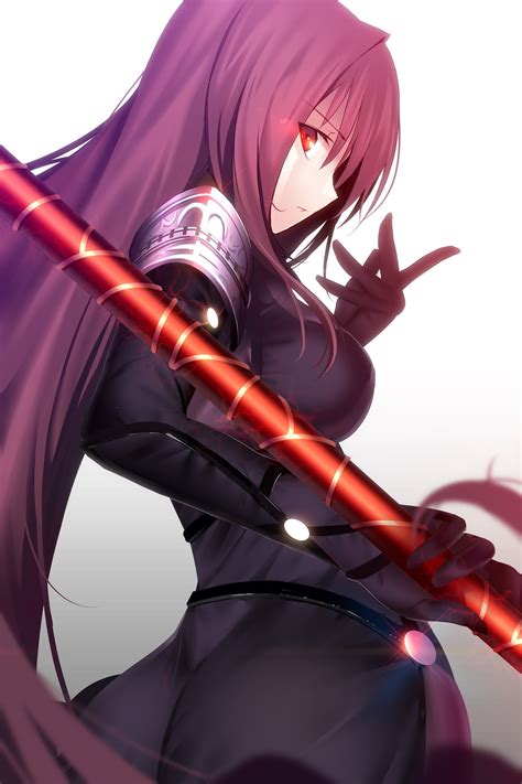 Fate Grand Order, Lancer (Fate Grand Order), Purple Hair, Red Eyes ...