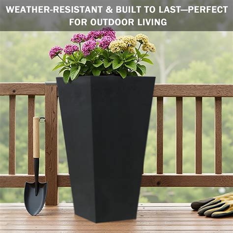 GreenShip 27 Tall Planters, Set of 2 – Black India | Ubuy