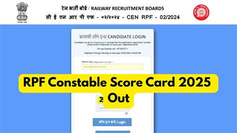 RPF Constable Score Card 2025 Out, Download Result PDF and Check Marks