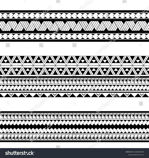 Polynesian Armband Tattoo Stencil Pattern Samoan Stok Vektör (Telifsiz ...