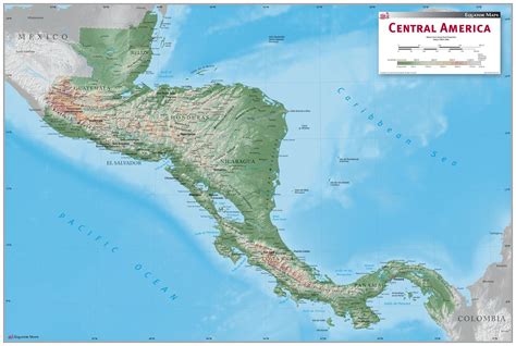 Central America Wall Map | Maps.com.com