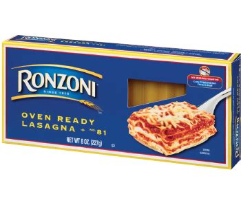 Ronzoni®   Oven Ready Lasagna   The Pasta That Calls  