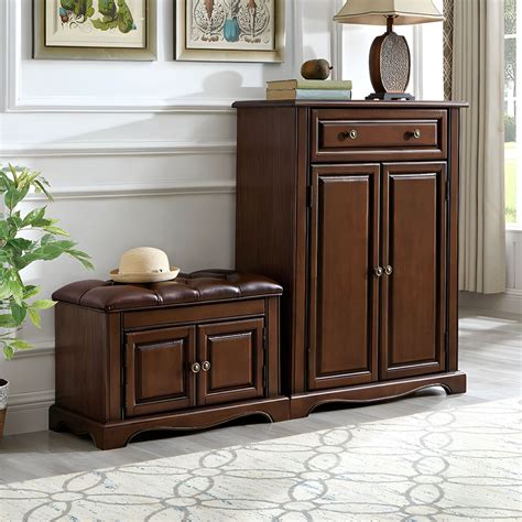 Mid-Century Modern Entryway Bench with Storage and Tufted Cushion - 47 ...