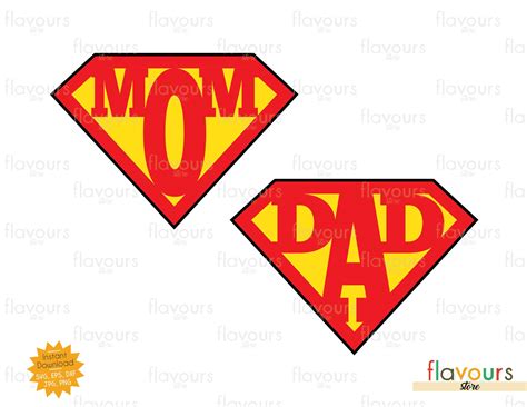 Superman Mom Dad logo Mother's day SVG - FlavoursStore