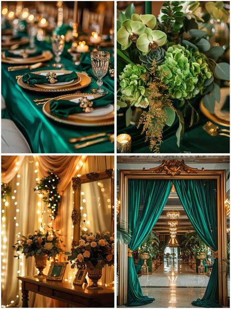 Lush Emerald Green and Gold Wedding Theme Ideas