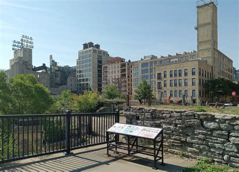 Photo: Mills and Millraces Marker on the walkway leading down to the St ...