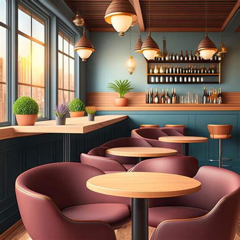 Empty cafe or bar interior daytime | Premium AI-generated image
