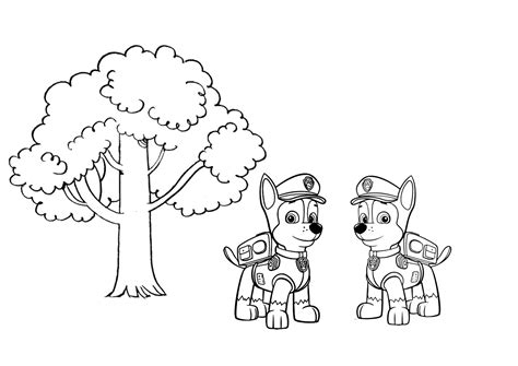 chase and marshall coloring page