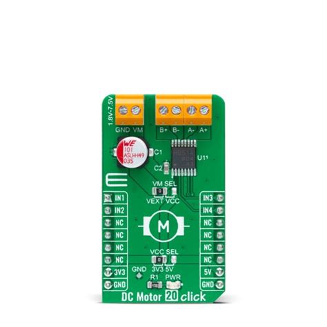 MIKROE-4884 MikroElektronika | MikroElektronika DC Motor 20 Click DC ...