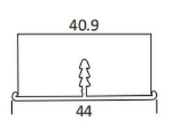 CAP 72 Stainless Steel Finish 44 mm Aluminium Edge Profile - 3000 mm ...
