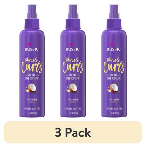 (3 pack) Aussie Miracle Curls 2nd Day Curl Activator Spray Gel, 8.5 fl ...
