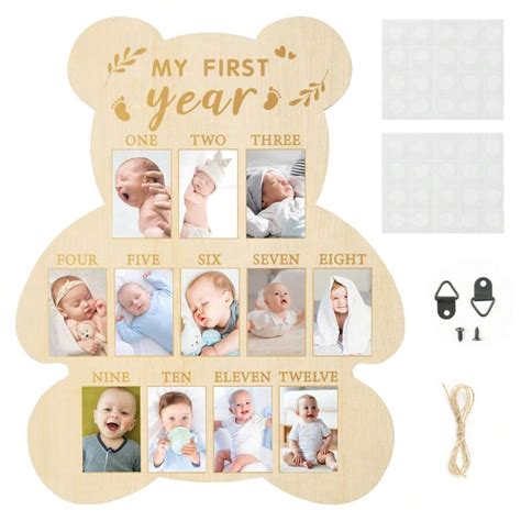 1PC Wooden Newborn Calendar Card Frame, Milestone Picture Frame For The ...