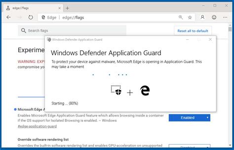 Application Guard Edge 的图像结果