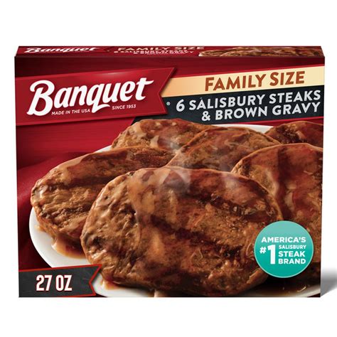 Banquet Salisbury Steaks & Brown Gravy, Family Size