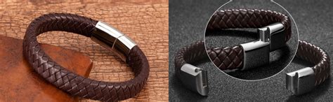 Fashion Frill Stylish Bracelet For Men Leather Bracelet Magnetic Clasp ...