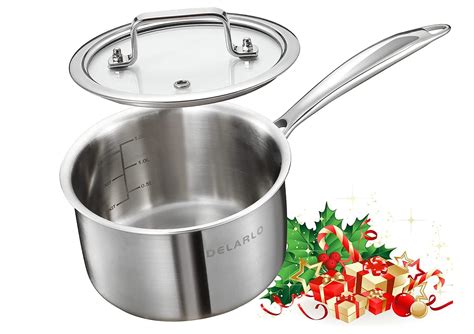 Stainless Steel Small Saucepan With Lid, Induction Cooking Sauce Pot ...