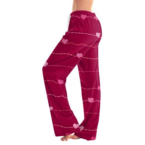 Pajama Bottoms for Women Heart Graphic Print Pjs Comfy Drawstring ...