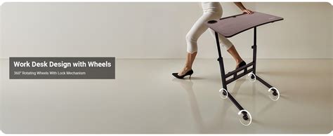 ZEBRONICS DOW Y1, Laptop Table, 360° Rotating Wheels with Lock ...