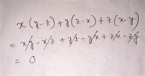 iii. x(y-z) + y(z − x) + z(x−y) - Brainly.in