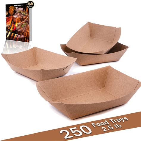 Papermi Brown Paper Food Tray Disposable Kraft Hot Dog Tray ...