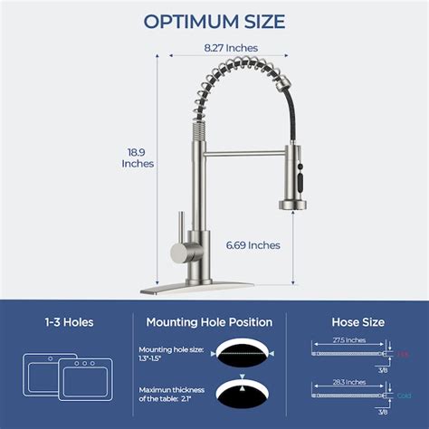 FORIOUS pro Brushed Nickel Single Handle Deck-mount Pull-down Kitchen ...