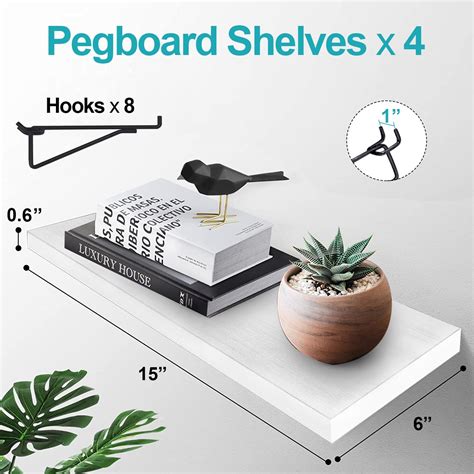 HJW Pegboard Shelves, 4 Pack Pegboard Shelf Brackets India | Ubuy