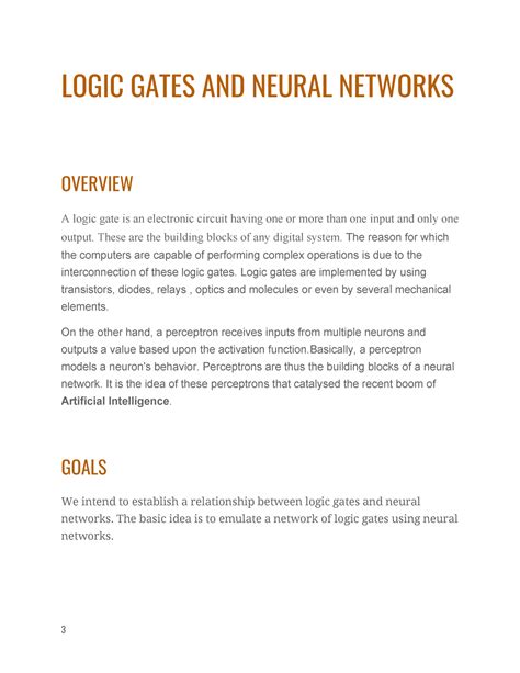 Logical gates - LOGIC GATES AND NEURAL NETWORKS OVERVIEW A logic gate ...