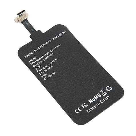 10W Qi Receiver USB C, Thin Wireless Charging Receiver for Type C Phone ...