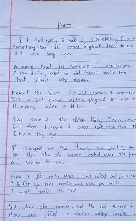 Describe the road in the poem 'It was long ago'. What does it stand for ...