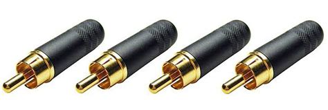 Switchcraft (4 Pack) 3502ABAU Cable End RCA Male Black/Gold w/Solder ...