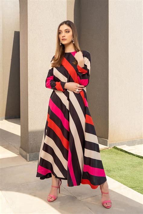 Striped Korean Maxi Dress – Wearaa