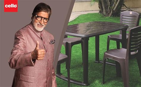 Cello Senator Plastic Dining Table (Matte Brown) : Amazon.in: Home ...