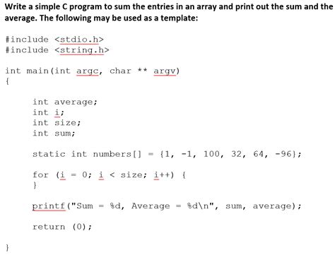 Image result for Simple Array Sum Program in C