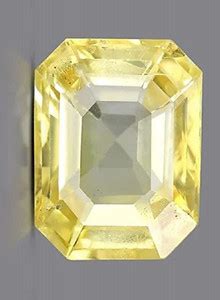 SIDHGEMS 7.25 Ratti 6.45 Crt Ceylone Yellow Sapphire Pukhraj Stone ...