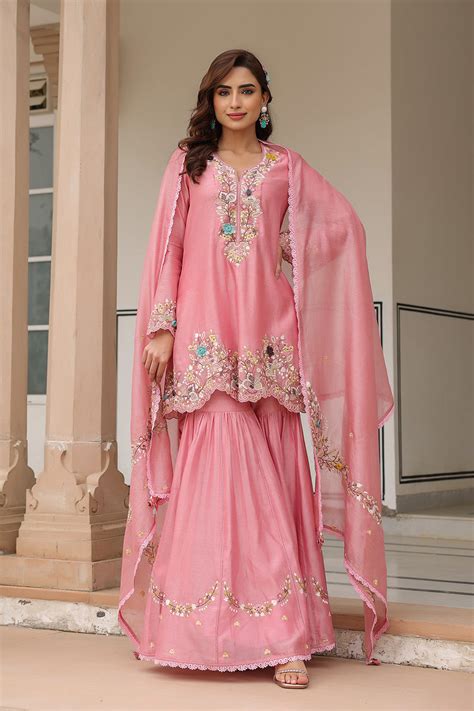 Gulzar Pink Sharara Set – Label Niti Bothra