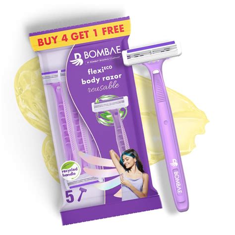 Bombae FlexiEco Reusable Body Razor for Women | Disposable 2-blade ...