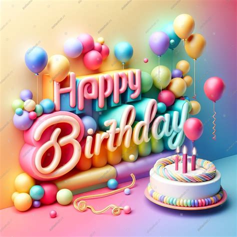 Happy Birthday Colorful Lettering 3d Pictures Imagen generada por IA ...