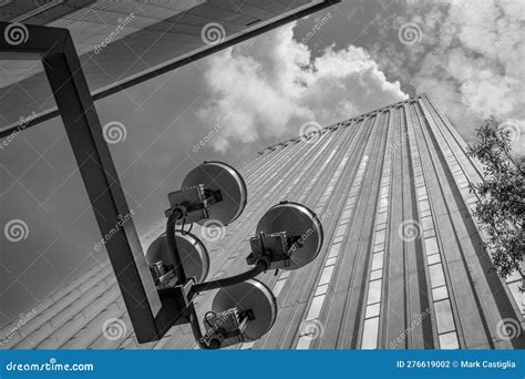 Tall Building and Light Fixtures in Charlotte, NC Stock Photo - Image ...