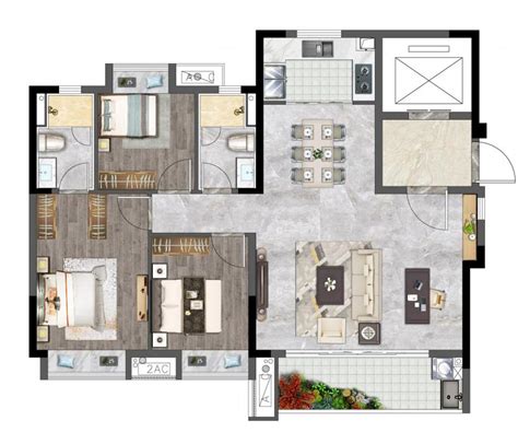 240平米新中式别墅客厅地面装修效果图_猎装网装修平台