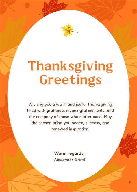 Free Professional Thanksgiving Wishes Template to Edit Online