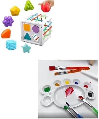 ToysForLittleMinds Combo Pack of Sensory Activity Cube Shape Sorter and ...