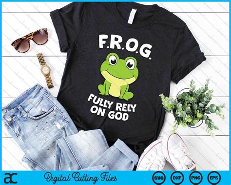Fully Rely On God Cute Christian Frog SVG PNG Digital Cutting Files ...
