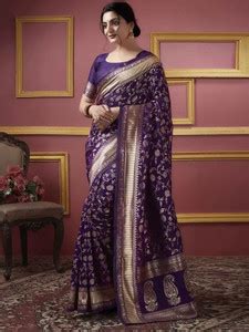 Buy Suntex Woven Bollywood Pure Silk Purple Sarees Online @ Best Price ...
