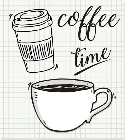 Premium Vector | Hand drawn of coffee time