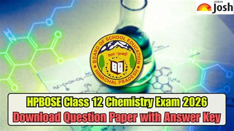 HPBOSE class 12 chemistry exam 2026: Download question paper PDF with ...