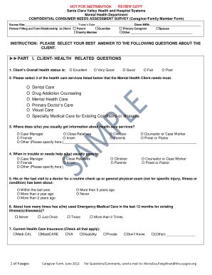 Fillable Online sccgov Needs Assessment CAREGIVER Form, Draft 6/2012 ...