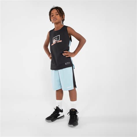 Kids' Sleeveless Basketball Jersey T500 - Black